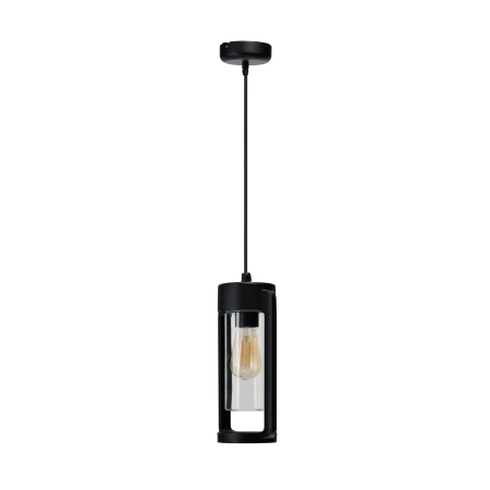 Azzardo Lampa wisząca zewnętrzna czarna aluminiowa szklana AZ6829 z serii LANTERN