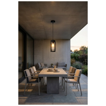 Azzardo Lampa wisząca zewnętrzna czarna aluminiowa szklana AZ6829 z serii LANTERN