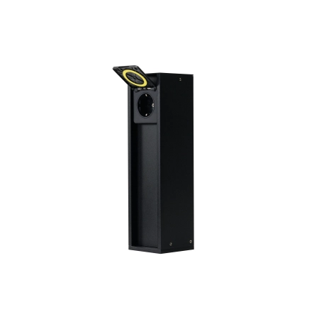 Azzardo Słupek ogrodowy aluminiowy czarny z gniazdkiem AZ6849 z serii OUTDOOR PLUG