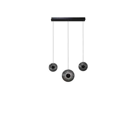 Azzardo Lampa wisząca czarna aluminiowa dymiona 3-punktowa AZ6885 z serii ANDORA