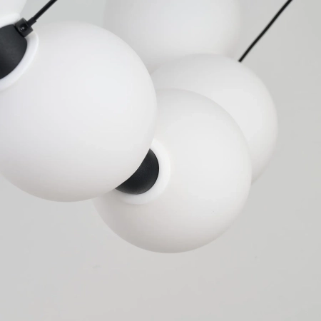 Azzardo Lampa wisząca czarno-biała aluminiowa 60cm AZ6895 z serii PERLA