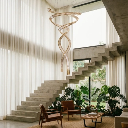 Azzardo Lampa wisząca złota kryształowa 4-punktowa AZ6898 z serii SPARK SPIRAL