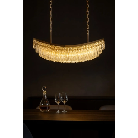 Azzardo Lampa wisząca złota kryształowa 120cm 18-punktowa AZ6913 z serii ZAMBEZI