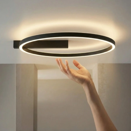 Azzardo Plafon LED czarny aluminiowy prostokątny 48cm AZ7010 z serii ARTE
