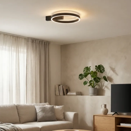 Azzardo Plafon LED czarny aluminiowy 68cm AZ7011 z serii ARTE
