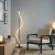 Azzardo Lampa podłogowa aluminiowa czarna z tkaniną AZ6749 z serii IVY FLOOR
