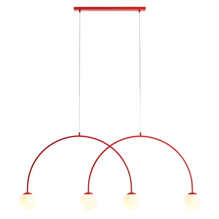 Aldex Lampa wisząca metalowa czerwona 4-punktowa 1116L19_L z serii UNA