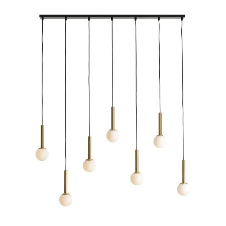 Lampa wisząca elegancka RIU 7 BLACK / BRASS 1121T40 - Aldex