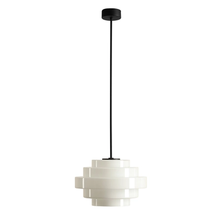 Aldex Plafon metalowy czarno-biały szklany 28cm 9000PL_G1_M z serii FILO