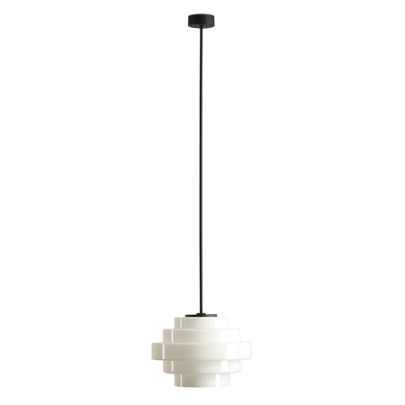 Aldex Plafon metalowy czarno-biały szklany 22cm 9001PL_G1_L z serii FILO