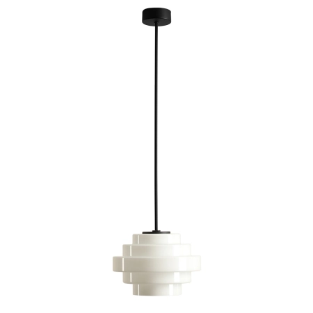 Aldex Plafon metalowy czarno-biały szklany 22cm 9001PL_G1_M z serii FILO