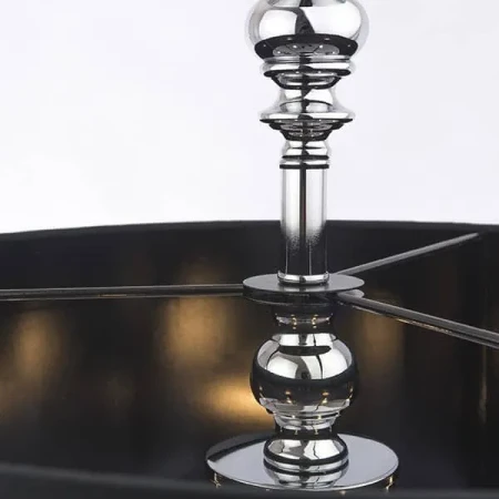 Lampa Hampton wisząca glamour czarna do salonu  ABU DHABI P05697CH-BK - Cosmo Light