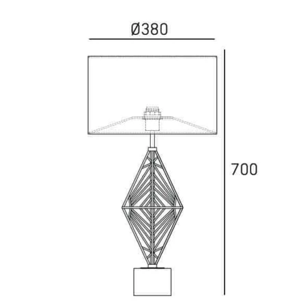 Lampa stołowa nowoczesna czarna CARACAS T01960CH – Cosmo Light