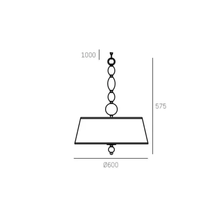 Lampa wisząca klasyczna biała abażur CANCUN P04981CH-WH - Cosmo Light