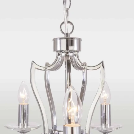 Lampa wisząca srebrna  E14 RIGA P05762CH – Cosmo Light