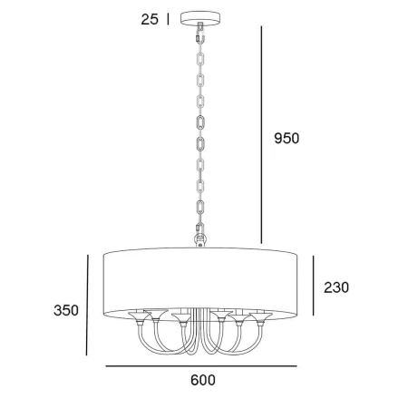 Lampa Hampton wisząca  ABU DHABI - P06871BR-WH - Cosmo Light