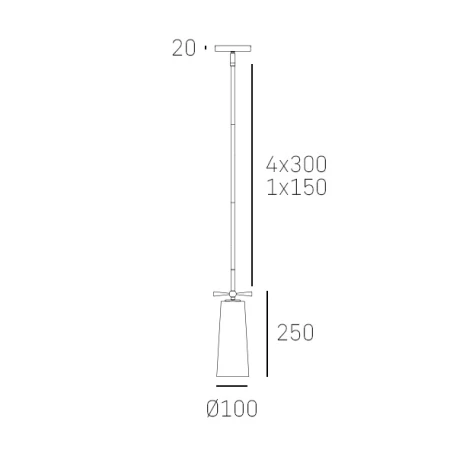 Lampa loft wisząca BOW czarna P01121BK - Cosmo Light