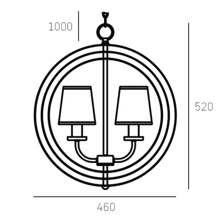 Lampa Hampton wisząca srebrna  BERLIN P03967CH-BK - Cosmo Light
