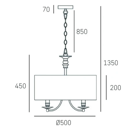 Lampa Hampton wisząca ABU DHABI złota P05896AU-BK - Cosmo Light
