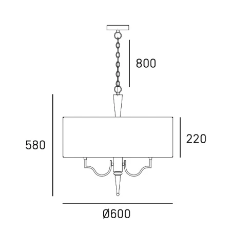Lampa Hampton wisząca srebrna WASHINGTON P05922NI-BK - Cosmo Light
