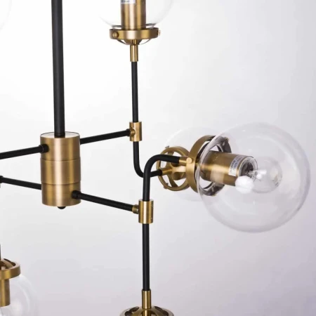 Lampa stylowa wisząca  nad stół czarna szklana  BOSTON P08959BR - Cosmo Light