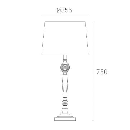 Lampa stołowa klasyczna CHARLOTTE chrom T01295CH-WH - Cosmo Light
