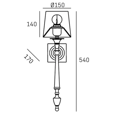 Kinkiet złoty AUSTIN W01289BR-WH - Cosmo Light
