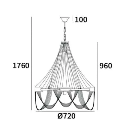 Lampa stylowa wisząca ROMA chrom E14 - P09109NI - Cosmo Light