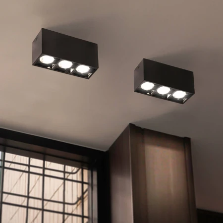 Lampa liniowa natynkowa 9W  3000K czarna 1057 - Decorativi