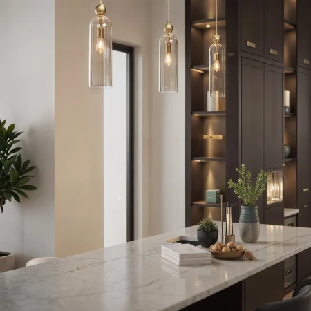 Lampa wisząca potrójna szklana Roxy złota 1240 - Decorativi