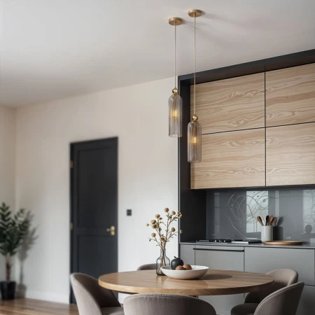 Lampa wisząca szklana pojedyncza Roxy złota 1241 - Decorativi