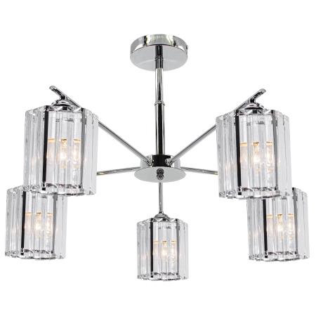 Lampa sufitowa chromowana szklana 5-punktowa 1860/5 z serii ROMA - Lampy Elem