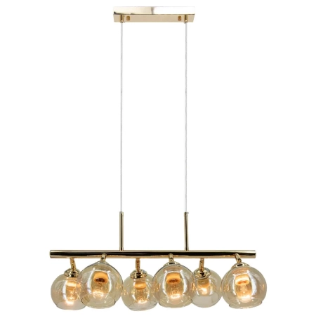 Lampa wisząca złota 6-punktowa szklana 62cm 2208/6 TR z serii Piran - Lampy Elem