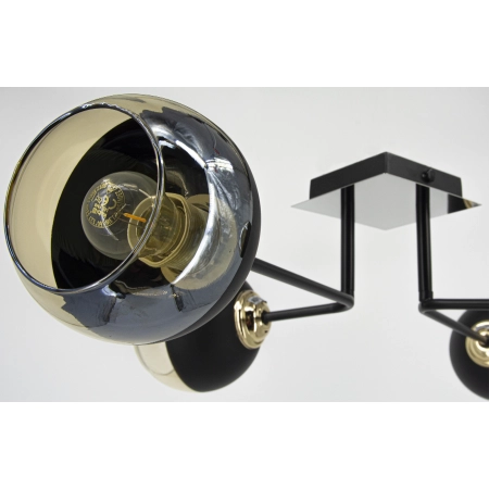 Plafon metalowy czarno-złoty 4-punktowy 2211/4 BL TR z serii OVIEDO - Lampy Elem