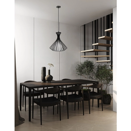 Lampa wisząca metalowa czarna loft 41cm 5105/1 z serii ESTER - Lampy Elem