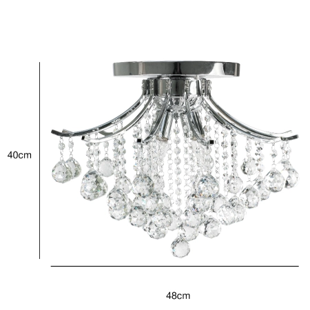 Plafon kryształowy chromowany 4-punktowy 48cm 5191/4 8C - Lampy Elem