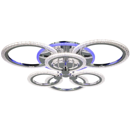 Plafon LED chromowany 6-pierścieniowy 54cm DRS2032/6 z serii RING - Lampy Elem