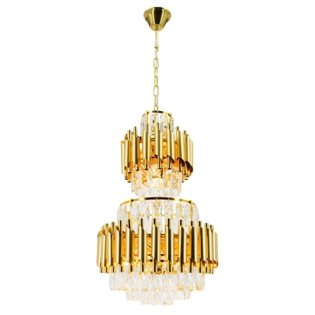 Lampa wisząca złota metalowa 6-punktowa 40cm 6231/6 TR z serii Wersal - Lampy Elem