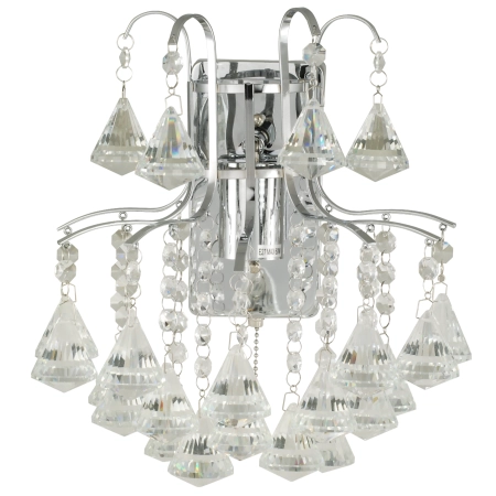 Kinkiet chromowany szklany z kryształami 6246/1 8C - Lampy Elem