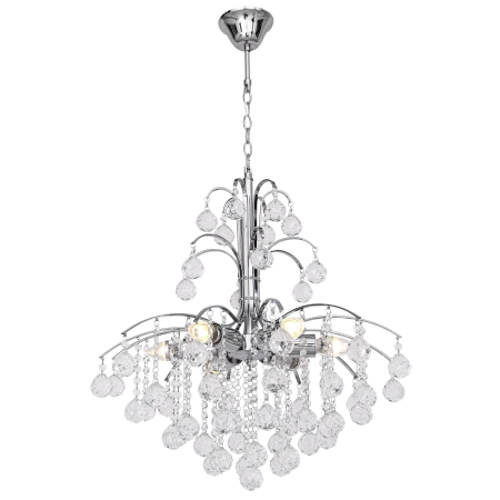 Żyrandol kryształowy chromowany 6-punktowy 57cm 6247/6 8C - Lampy Elem