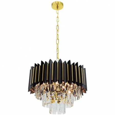 Lampa wisząca czarno-złota metalowa szklana 40cm 6263/4 TR BL z serii RONDA - Lampy Elem