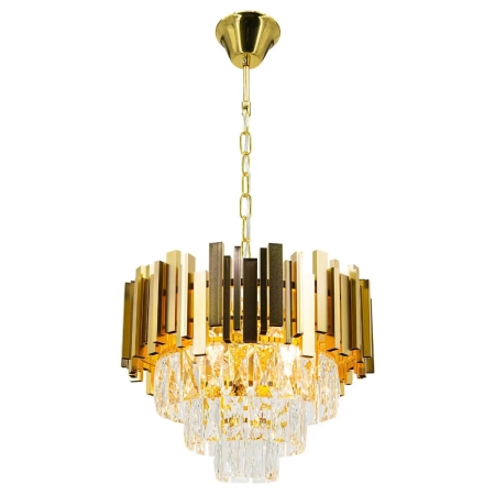 Lampa wisząca złota metalowa ze szkłem 40cm 6268/4 TR z serii Valetta - Lampy Elem