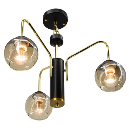 Lampa wisząca czarno-złota 3-punktowa 6303/3 TR BL z serii Alice - Lampy Elem