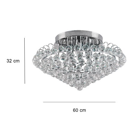 Plafon kryształowy chromowany 60cm 6-punktowy 6773/6 8C - Lampy Elem