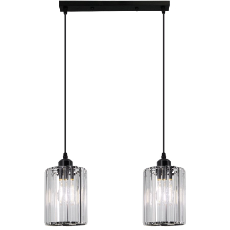 Lampa wisząca czarna szklana 2-punktowa 6782/2 BL z serii MODENA - Lampy Elem