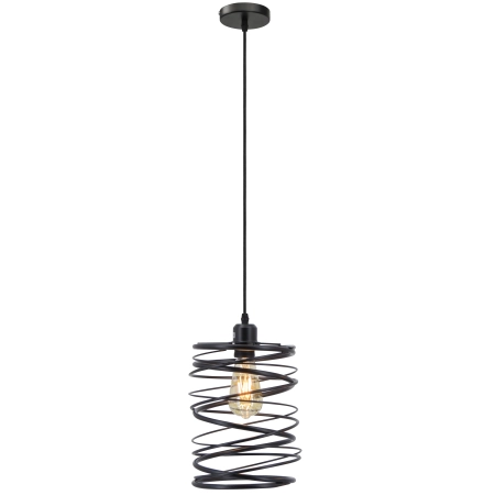 Lampa wisząca metalowa czarna sprężyna 20cm 6801/1 01 z serii SPRĘŻYNA - Lampy Elem