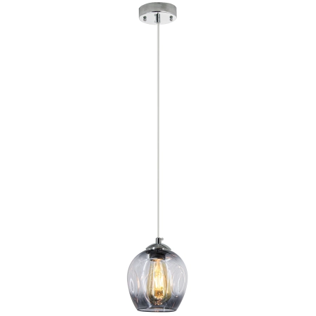 Lampa wisząca szklana chromowana 14cm 8182/1 8C BL z serii ATENA - Lampy Elem