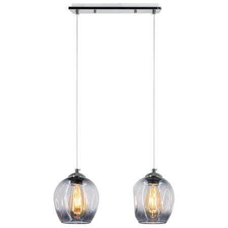 Lampa wisząca chromowana szklana 2-punktowa 8182/2 8C BL z serii ATENA - Lampy Elem
