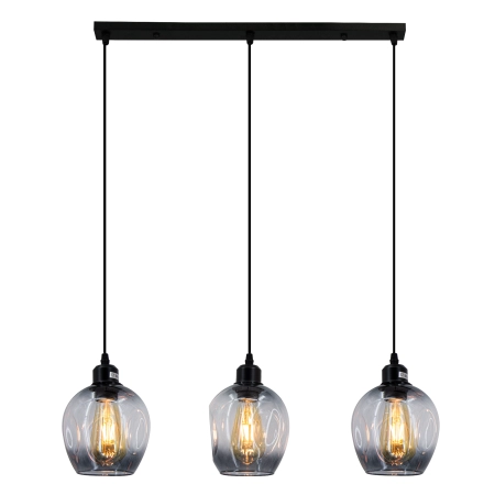 Lampa wisząca czarna szklana 3-punktowa 8182/3 BL z serii ATENA - Lampy Elem
