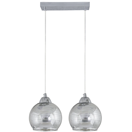 Lampa wisząca chromowana szklana 2-punktowa 8185/2 8C z serii TORINO - Lampy Elem